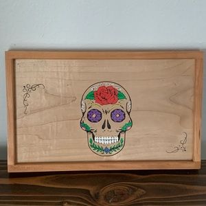 Handcrafted sugar skull dump tray